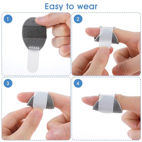 Trigger Finger Splints - 5PCS Thumb Brace for Pain Relief - Sky Blue, Skin Color, Light Pink, Rose Red, Dark Gray