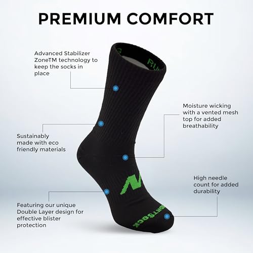 Wrightsock X-Large Running II Crew Socks - Anti-Blister Double Layer US Made