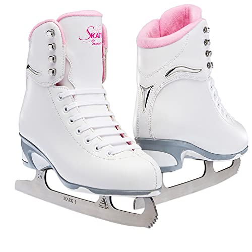 Figure Ice Skates for Women & Girls - Jackson JS180/181/184 Hight Top SoftSkate - White/Pink