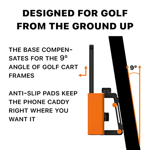 Adjustable Golf Phone Caddy - Secure Strap for Hands-Free GPS - Black