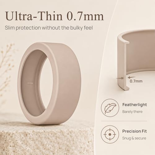 10 Pack Ultra-Thin Silicone Smart Ring Protector Cover - Size 6-10