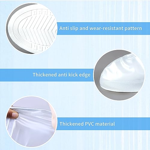 Waterproof Rain Shoe Covers for Men & Women - White X-Large