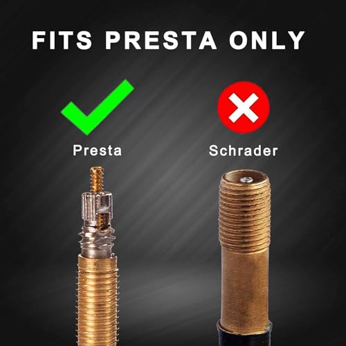 Brass Presta to Schrader Valve Adapter for Bike Tires - 4 Pack