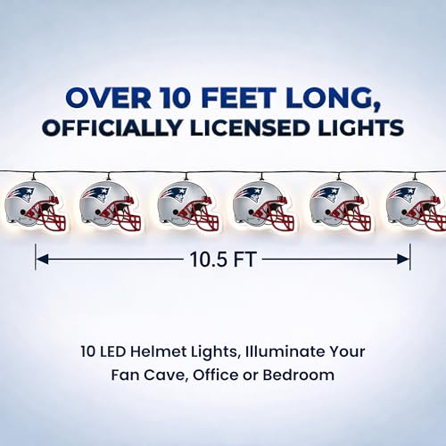 NFL Helmet String Lights - Detroit Lions - 10 Warm LED Lights