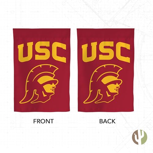 USC University of Southern California Desert Cactus Garden Flag - Red, Double-Sided 3-Ply Outdoor Banner