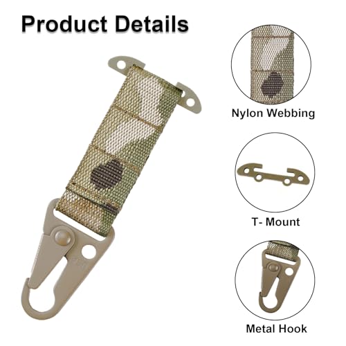 Tactical Gear Clip with HK Hook - Multicam 1pc MOLLE Attachment