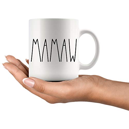 IRIDESCENT Mamaw Mug 11oz White Coffee Cup Gift for Christmas, Birthday, Mother's Day