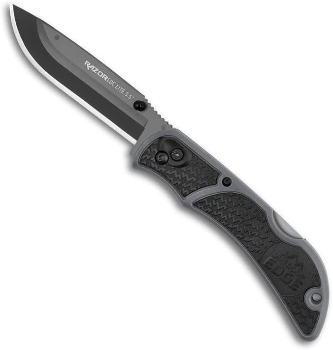 RazorLite EDC Pocket Knife 3.5” - Obsidian Black, Replaceable Blades & Clip for Camping, Hunting, Survival