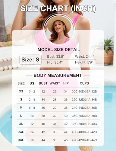 Women High Waisted Bikini Set Tummy Control Swimsuit - Medium Black