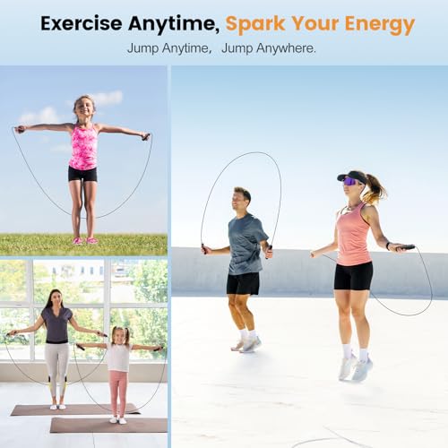 Adjustable Speed Jump Rope with Foam Handles - Black+Black