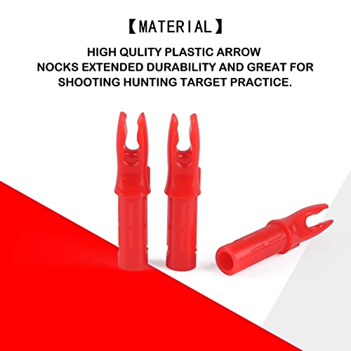 Archery Arrow Nocks - 30Pcs 0.246 Inch Inserts for 6.2mm Shafts - Red