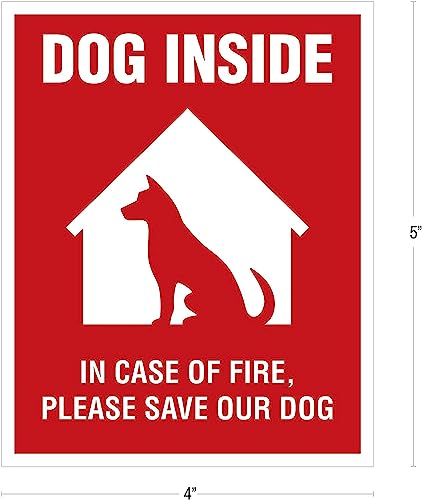 Dog Alert Safety Stickers - 2 Pack Vinyl Decals for Smooth Surfaces