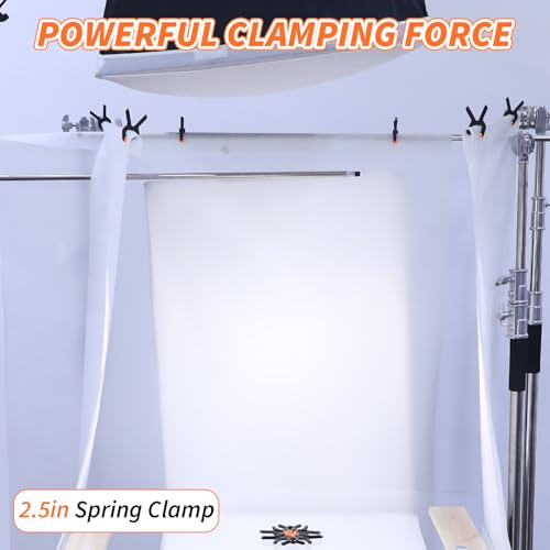 12pcs Black Plastic Spring Clamps, Anti-Slip Clips for Balloon Arch Clips for Backdrop, Heavy Duty Plastic Clamp for Backdrop Curtain and Photo Prop