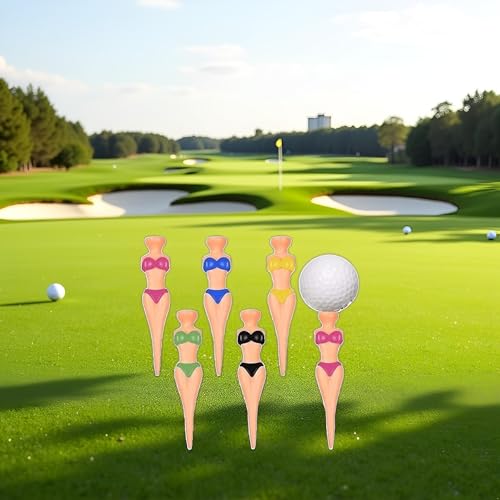 3 Inch Plastic Golf Tees - Set of 6 for Home Training