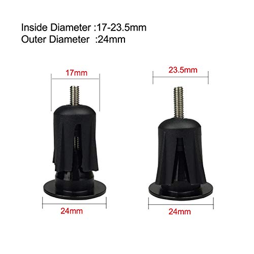 Aluminum Bicycle Bar End Plugs - Black - Handlebar Caps for Road & Mountain Bikes