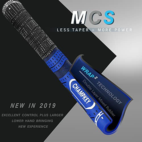 Premium Hybrid Golf Grips - 13 Pack with Repair Kits - Blue Midsize
