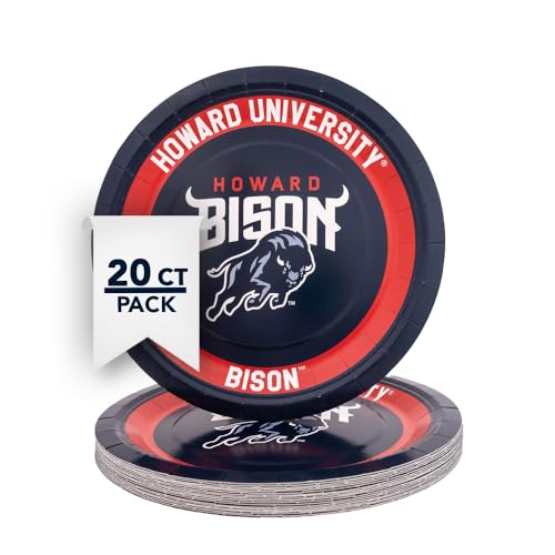 Howard University Bison 20-Count 9-Inch Paper Plates - Officially Licensed