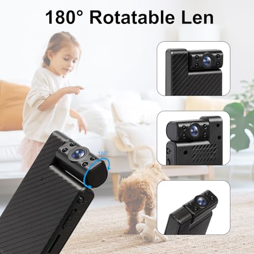 Mini Hidden Camera with Night Vision ? Ultra HD WiFi Spy Camera, Remote View, Motion Detection Phone App Control & Real-Time Alerts with 32GB SD Card, for Home/Baby/Pet/Nanny Monitor