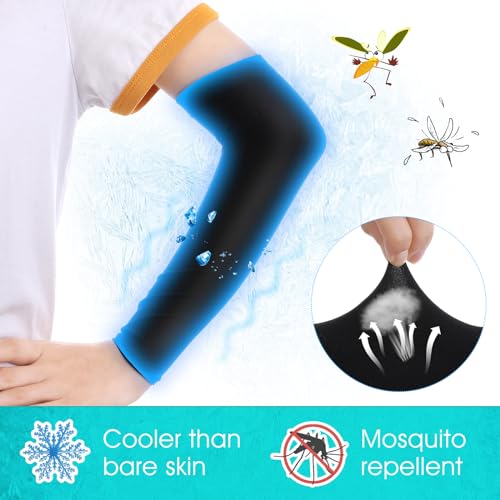 Kids Arm Sleeves UV Sun Protection - 2 Pairs Black
