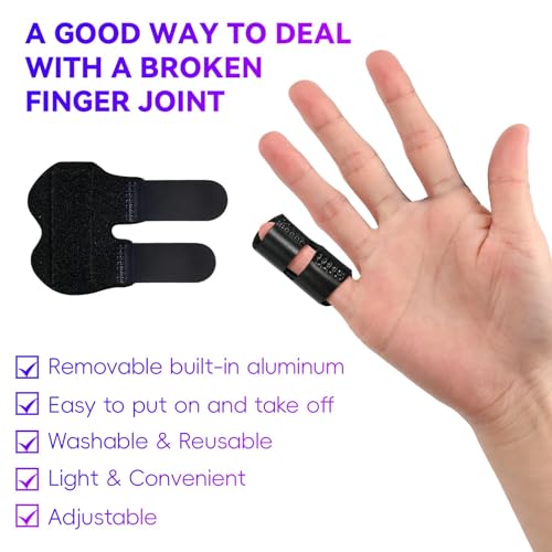 Adjustable Finger Splint Kit - 4 PCS Pain Relief for Arthritis - Black