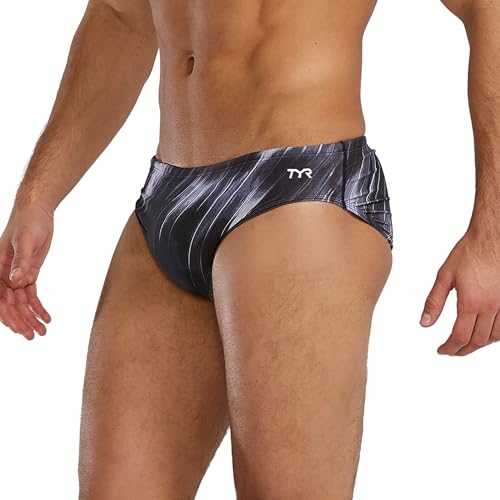 TYR Men's Cycloid Durafast Elite Swim Brief 30 Titanium Green Size 38