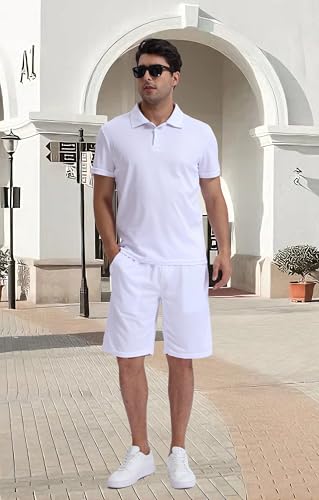 Men's Performance Golf Polo Shirt Moisture Wicking Quick Dry Short