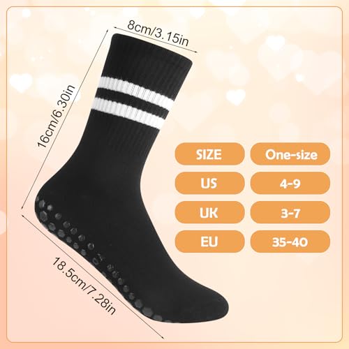 Cute Non-Slip Pilates Grip Socks for Women - 6 Pairs