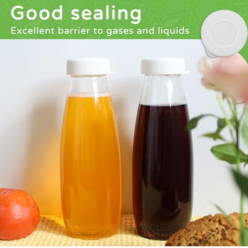 Silicone Milk Bottle Caps - 48mm Diameter, Reusable, White (6 Pack)