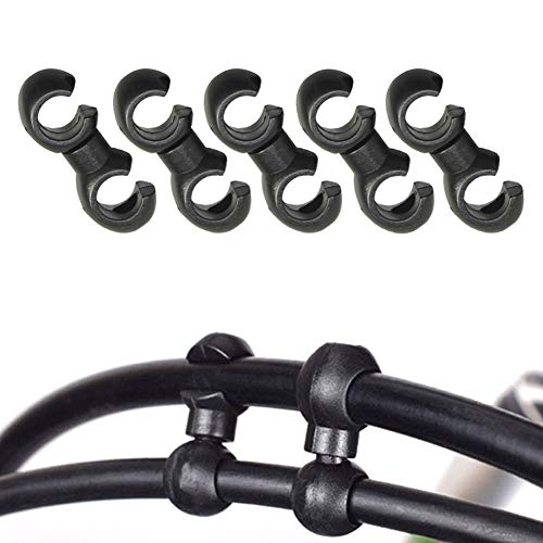 10 Pcs Bike Cable S-Hook Clips - Rotatable Bicycle Brake & Shift Cable Organizer