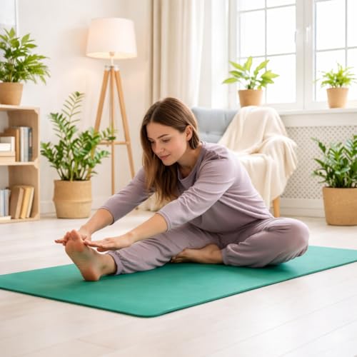 Yoga Kit - 7-Piece Set with Thick Mat, Blocks, Towels & Bag - Green