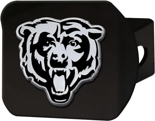 Chicago Bears Black Metal Hitch Cover with 3D Bear Logo