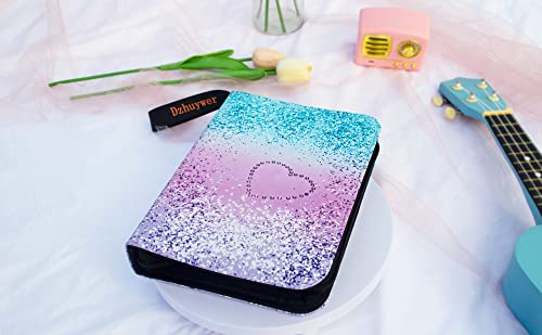 Dzhuywer 4-Pocket Card Binder with 50 Removable Sleeves - Pink-Love Edition