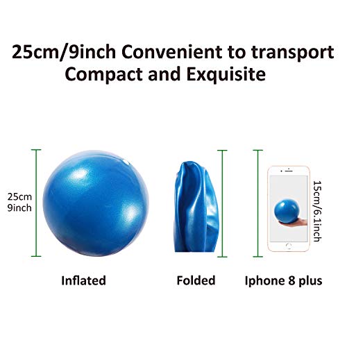 9-Inch Mini Exercise Ball for Yoga, Pilates & Core Training - Blue