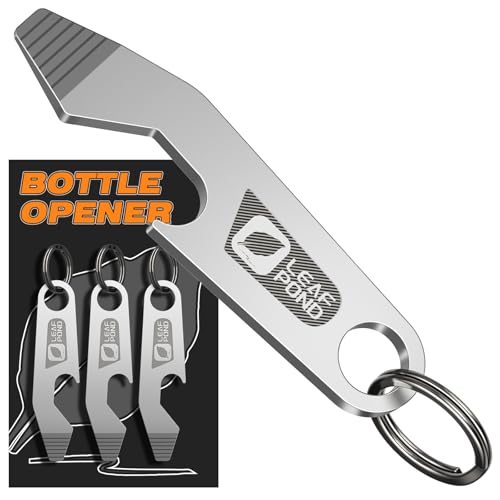 Leaf Pond 3-Pack Stainless Steel Bottle Opener Keychains with Pry Bar & Can Opener