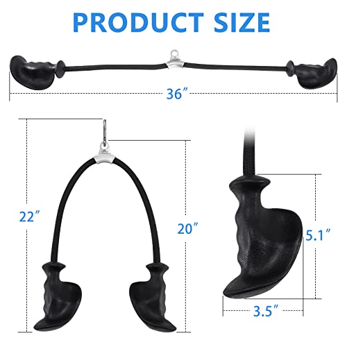 36 Inch Tricep Rope with Ergonomic Handles for Cable Machines