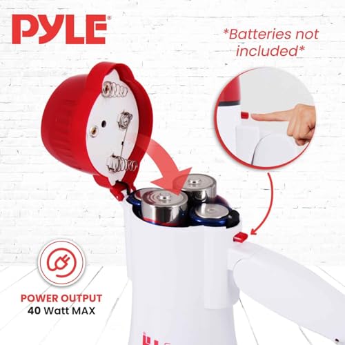 Megaphone Speaker with Siren - 1000 Feet Range, 40W Power