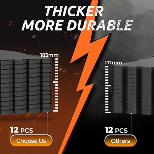 Thicker Rubber Gym Flooring Mat - 48 Sq Ft Interlocking Tiles
