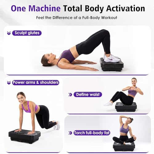Vibration Plate Exercise Machine for Weight Loss & Muscle Toning - Black