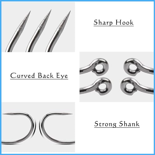 200pcs Barbless Fishing Hooks Kit for Carp, Bass, Trout, Fly Tying & Bait Rigs