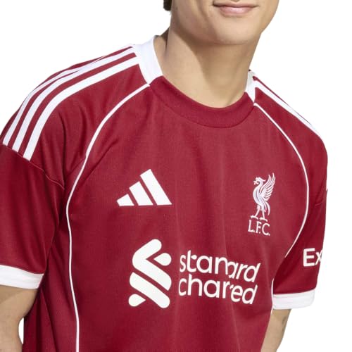 Liverpool FC Home Jersey - adidas Men's Soccer Shirt - Medium / Strawberry Red