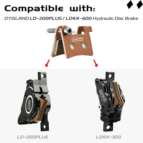 MT600 Electric Bike Disc Brake Pads - Sintered Metal, Two Pairs, Compatible with LD-200PLUS & LD4X-600