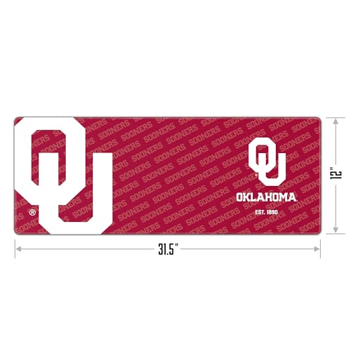 Oklahoma Sooners Desk Pad - Water Resistant, Non-Slip Rubber, 31.5" x 12"