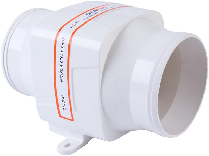 SEAFLO Marine Bilge Air Blowers - Ultra-Quiet 12V, 130-270 CFM | 3 or 4 Inch for Yacht & Sailboat - 4-Year Warranty