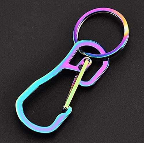 2 Pack Titanium Carabiner Clip Keychain Set - Quick Release Hooks