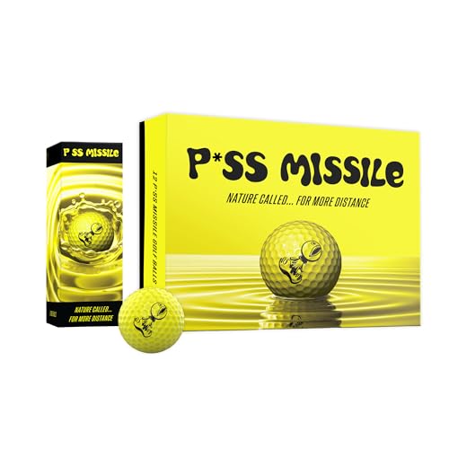 Piss Missile Yellow Distance Golf Balls - 12 Pack, 4-Piece Surlyn Core