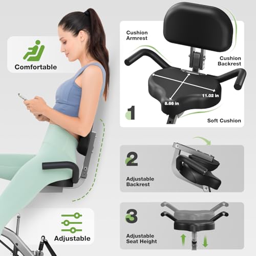Foldable Exercise Bike - 5 in 1 for Seniors, 330LB Capacity, Grey-1