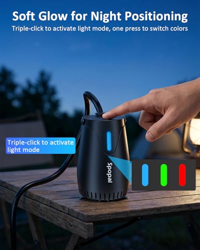 Portable Camping Shower Pump with 8000mAh Battery and Night Light