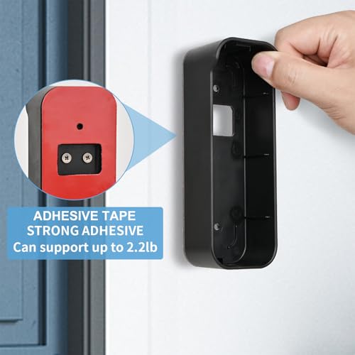 Adhesive Door Mount Compatible with Blink Video Doorbell (2021-1st Gen), No-Drill Mounting Bracket, Not for Blink Video Doorbell (2025-2nd Gen), Accessories for Your Security System - Black