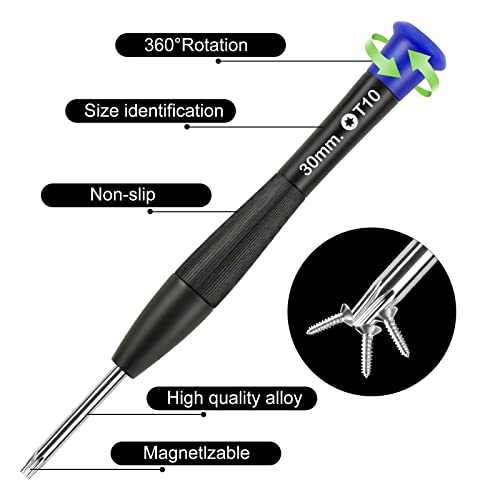 Ainiv Mini Precision Screwdriver Set, 24PCS Small Magnetic Screwdriver with Tweezers & Magnetizer Flathead Phillips Pentalobe Torx Star Screwdriver Kit Tool for Repairing Eyeglass Phone Watch