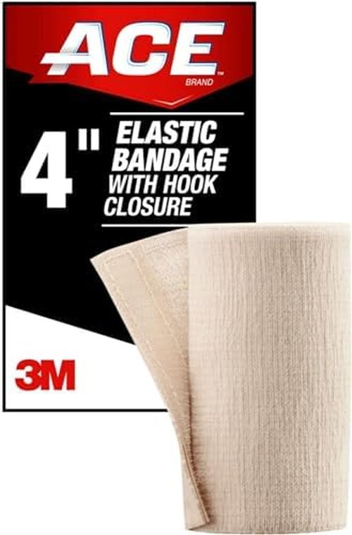 ACE Elastic Bandage with Hook Closure, 4 Inches Wide, Pack of 3 – Adjustable Compression Wraps for Injury Support and Recovery
